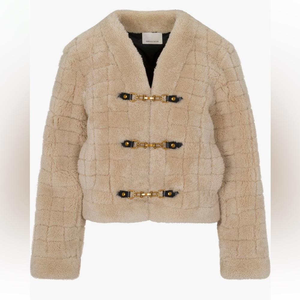 NWT REBECCA TAYLOR SHEARLING COAT